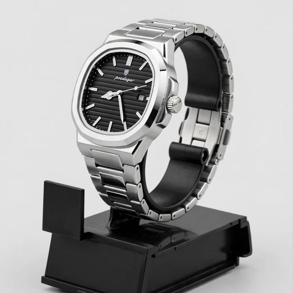 Poedagar nautilus style watch black dial